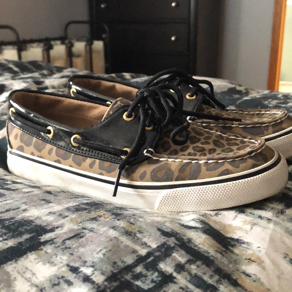 Size 7 Leopard Print Sperry Slip on